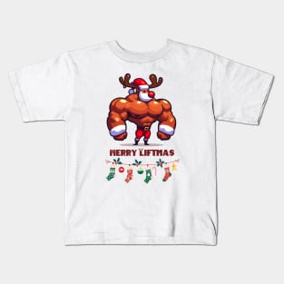 Christmas Reindeer - Merry Liftmas Kids T-Shirt